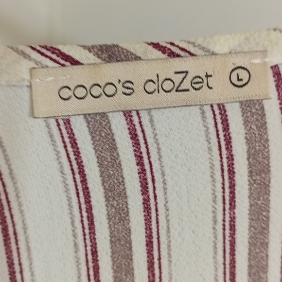 cocos closet striped twisted front blouse - Picture 3 of 6